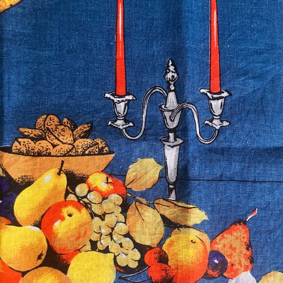 Ulster Irish Linen Tea Towels x 2 - Vintage Kitsch Tea Towel Wine, Nuts, Fruits - Picture 8 of 12